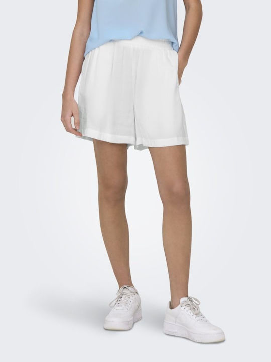 Damen Leder Shorts Weiß