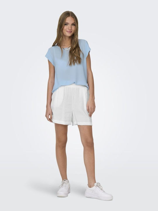 Damen Leder Shorts Weiß