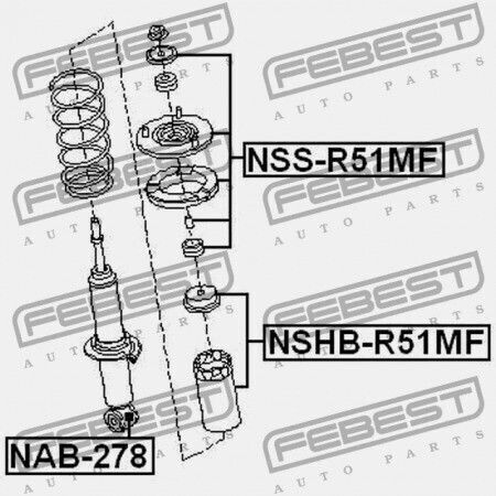 Febest Stoßdämpfer-Halterung Für Nissan Pathfinder R51m 2005.01-2014.11 El 56100-eb39d
