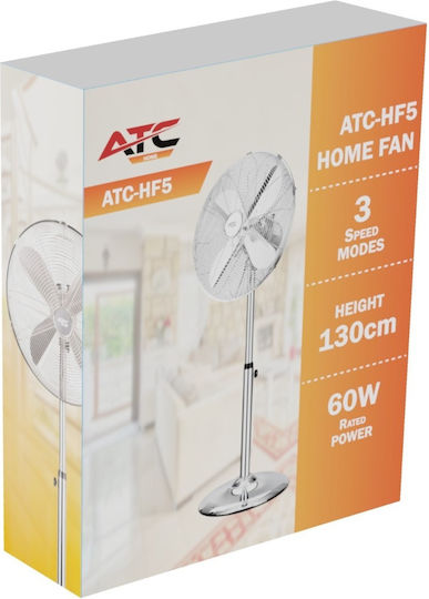 ATC Ventilator Sockel 60W Lüfterdurchmesser 45cm Silber