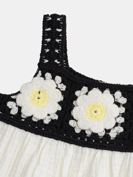Παιδικό Φόρεμα Αμάνικο Πλεκτό Floral Μπεζ
