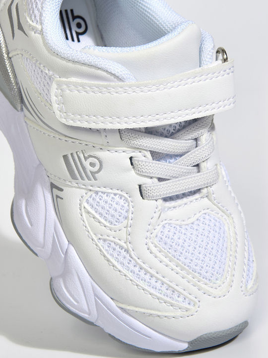 Kids Sneakers with Hoop & Loop Closure White