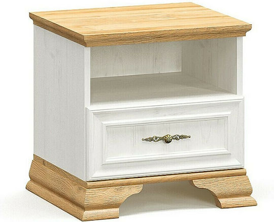 Κομοδίνα Jaden Ξύλινα Golden Oak / Λευκό Antique 2τμχ 49x41x47cm 173-000024 Κομοδίνα Jaden Ξύλινα Golden Oak / Λευκό Antique 2τμχ 49x41x47cm 173-000024