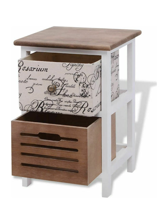 Κομοδίνα από Μασίφ Ξύλο Πολύχρωμα 2τμχ 30x28x46cm