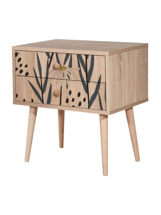 Κομοδίνο City Two Daisy Ξύλινο Πολύχρωμο 60x40x61cm