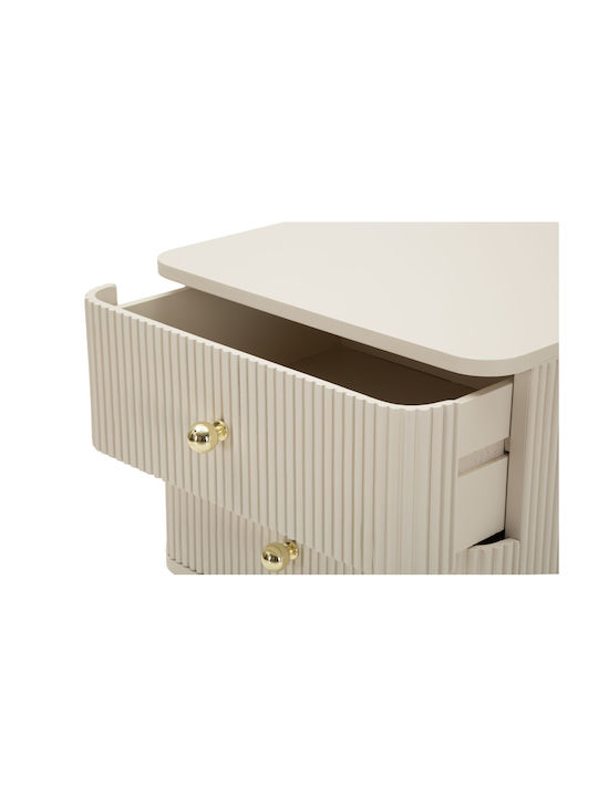 Wooden Ecru Bedside Table 59x34x37.5cm