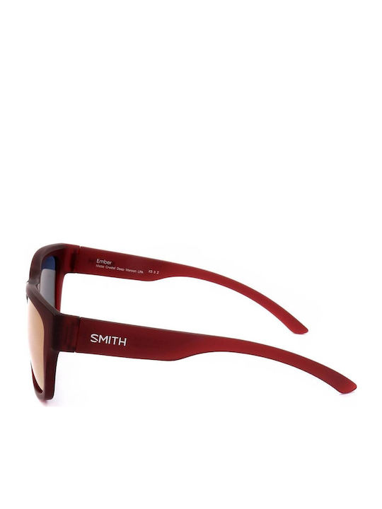 Smith Unisex Γυαλιά Ηλίου με Μπορντό Σκελετό και Μπλε Φακό