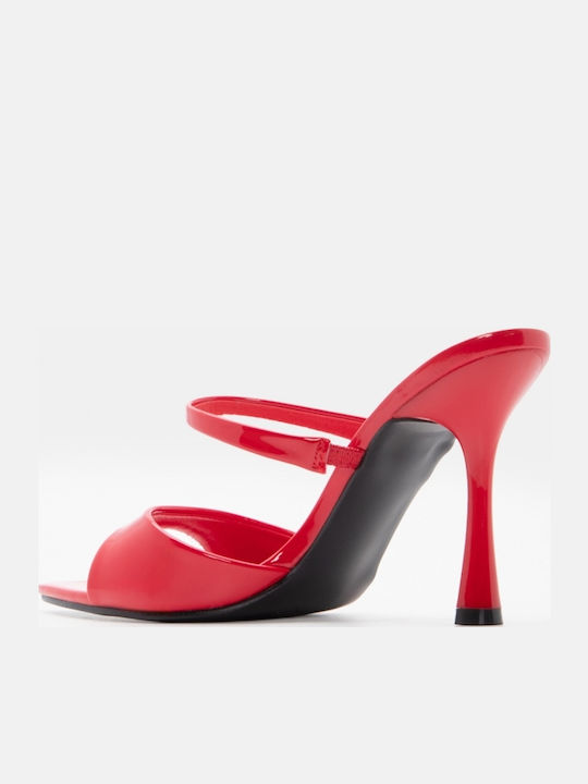 Mules With High Heel In Red Colour