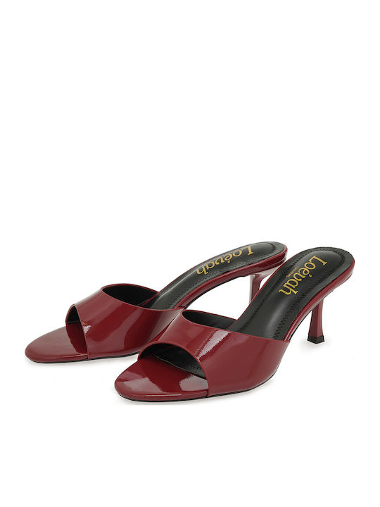 Mules With High Heel In Red Colour