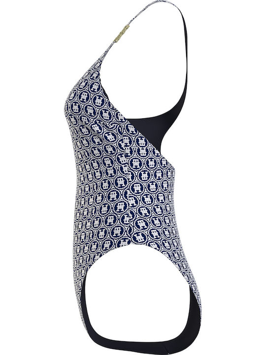 One Piece Swimsuit with One Shoulder Seal Geo Desert Sky