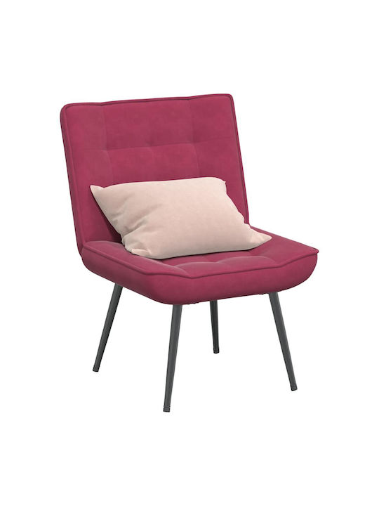 Scaun De Relaxare Cu Puf Din Catifea Roșu Vin 64x74x84cm