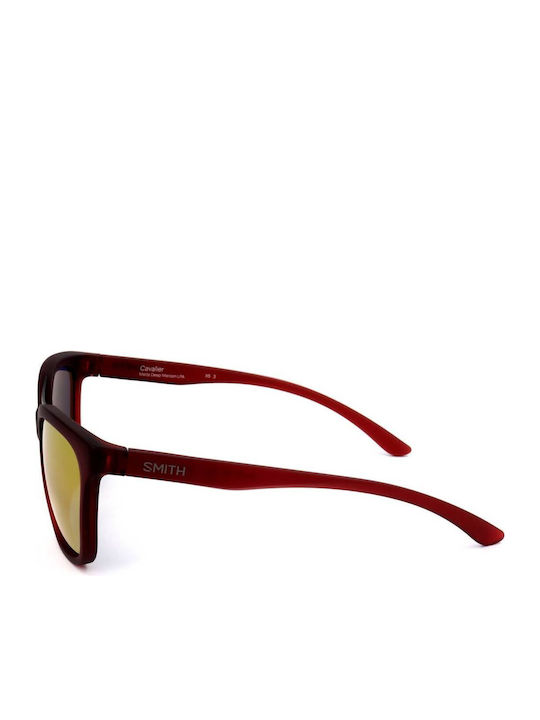 Smith Unisex Sunglasses with Burgundy Frame and Purple Lens