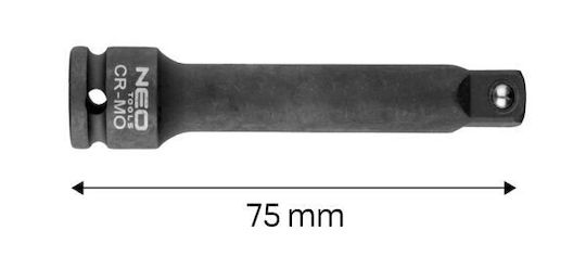Neo Tools Ratchet Extension Pneumatic with 1/2" Drive and Length 75mm