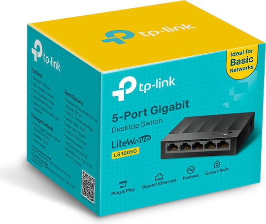 TP-LINK LS1005G v5.40 Unmanaged L2 Switch with 5 Gigabit (1Gbps) Ethernet Ports