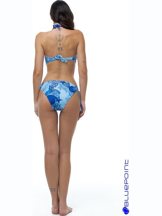Strapless Bikini Top C Cup Floral Σιελ