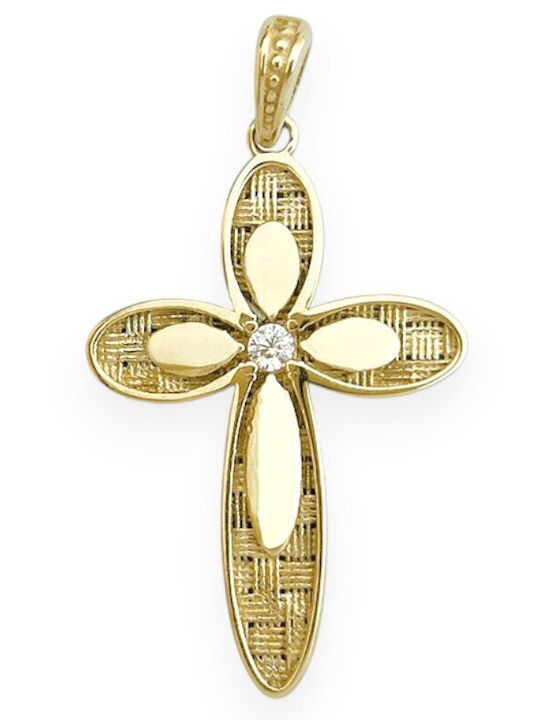 Goldjewels Women's Gold Cross 9K Double Sided Without Chain