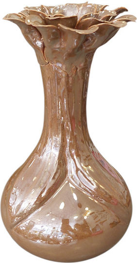 Ceramic Vase Brown 15xH24.5cm