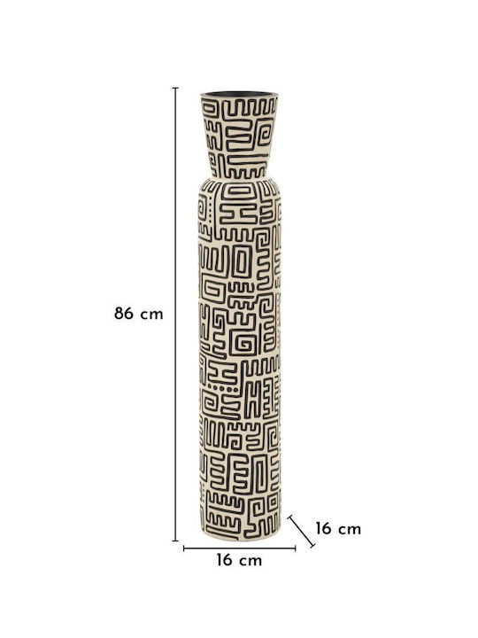 Mauro F Decorative Floor Vase Polyresin Beige H86cm