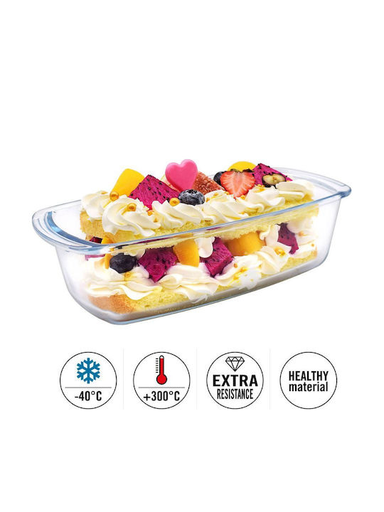 Heat Resistant Plumcake Bakeware Borosilicate Glass 27x14 Cm 1.5 L Guardini Yl-tybr1800