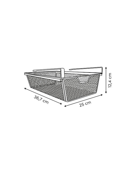 5Five Κρεμαστό Ράφι Μεταλλικό 25x36.7x12.4εκ. Μαύρο