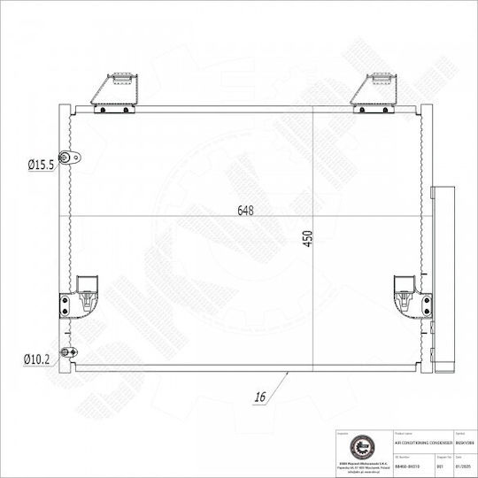 Condensator Climatizare Toyota Hilux VII Dezumidificator 884600K010