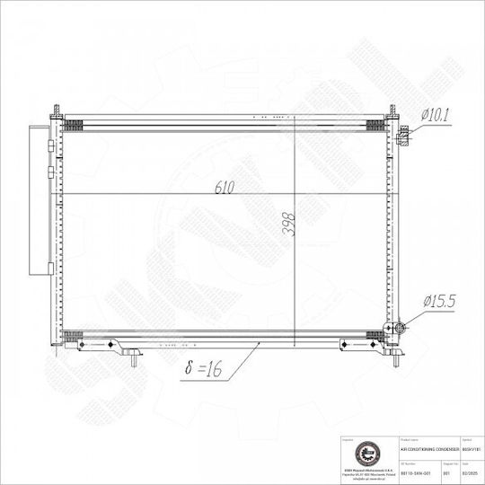Condensator Climatizare Honda CR-V II Dezumidificator 80110SKNG01
