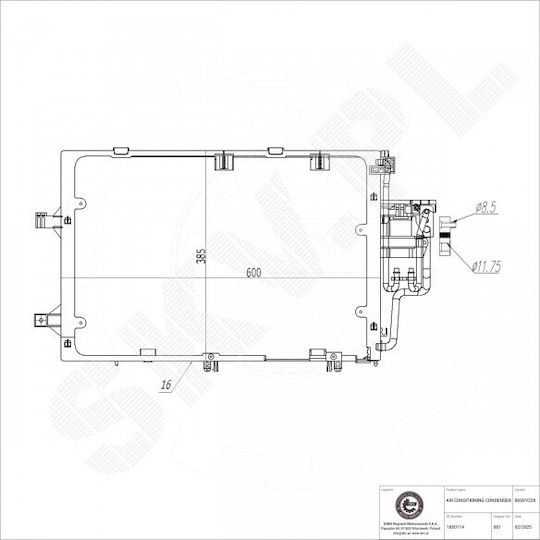 Air Conditioning Condenser Opel Combo Corsa C A/C Dryer 18500921850114
