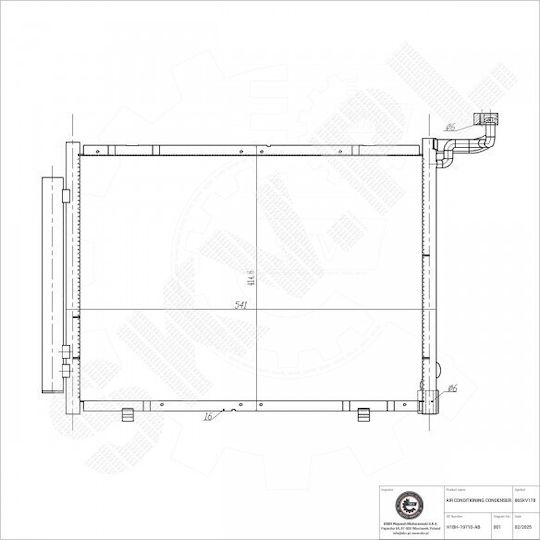 Air Conditioning Condenser for Ford EcoSport Fiesta Transit H1bh19710ab