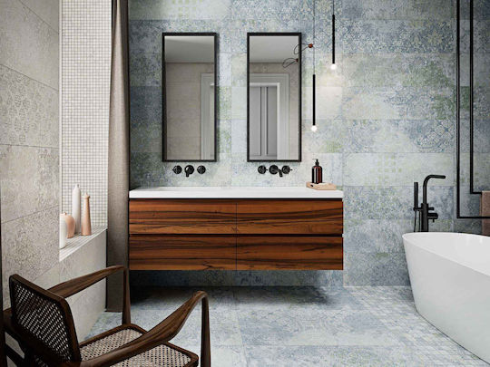 Aparici G-3268 Piesă Ceramica De Podea / Montată Pe Perete Interior Porțelan Matt 100x100cm Albastră
