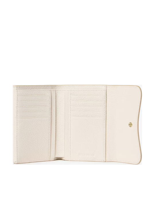 Kleines Leder Damenbrieftasche Beige