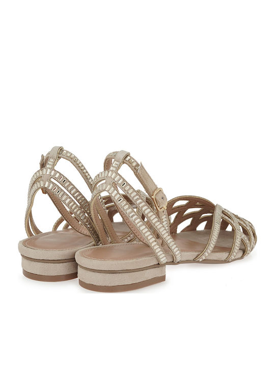 Suede Women's Ballerina Shoes In Pink Colour W470006315C6-ICE HM-274 With L.Gold Oblong Strass