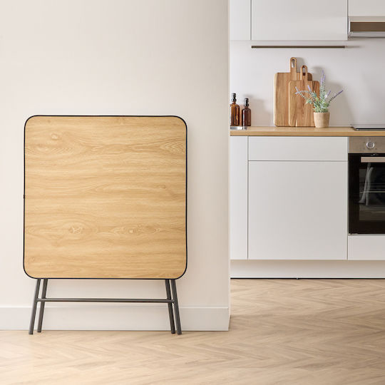 F-v Flexy Κουζίνας Πτυσσόμενο Μαύρο 80x80x75εκ.