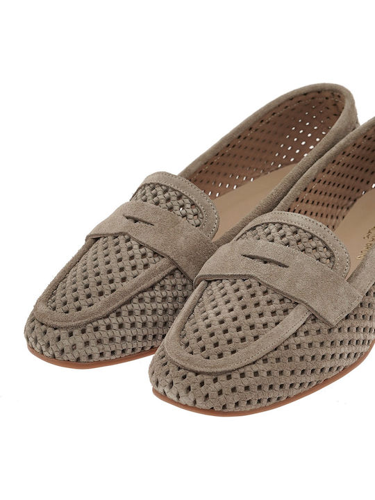 Δερμάτινα Γυναικεία Loafers σε Καφέ Χρώμα