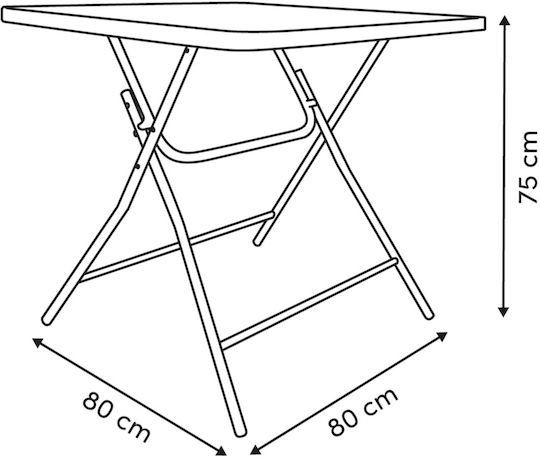 F-v Flexy Правоъгълна Разтегателна Метална Черна Маса За Кухня 80x80x75см