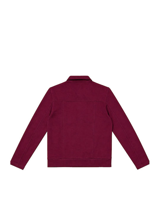 Short Women's Jacket for Spring/Autumn Burgundy