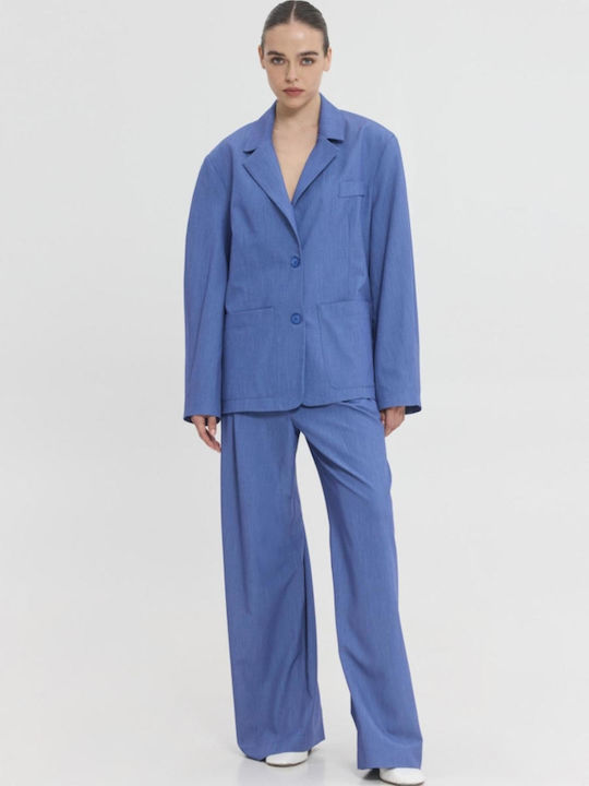 SunsetGo! Damen Blazer Blau