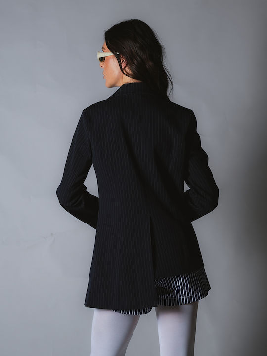 Sotris Long Women's Blazer Dark Blue