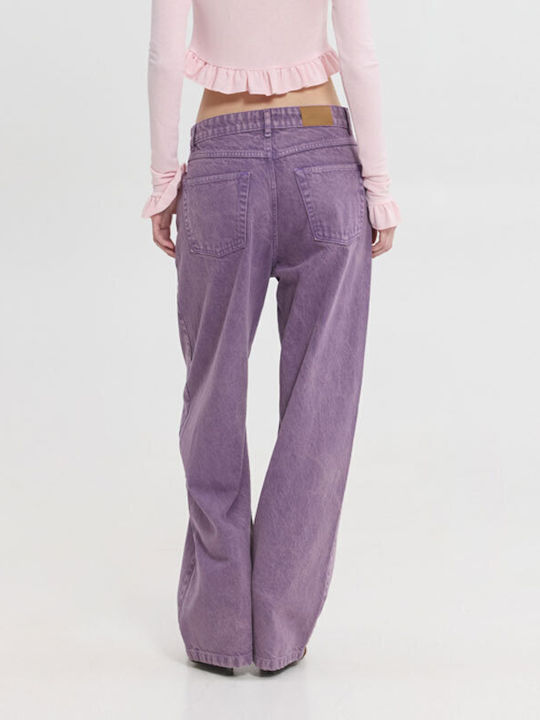 Low Rise Women's Jean Pants in Loose Fit White