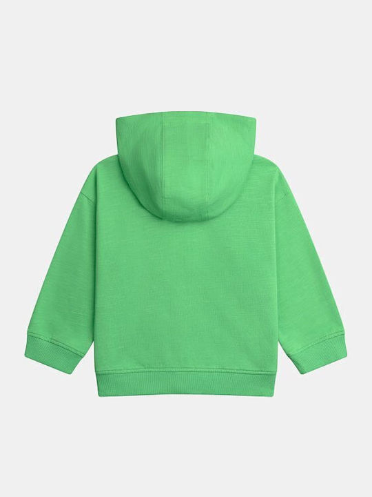 Athleisure Kids Cardigan with Hood Green