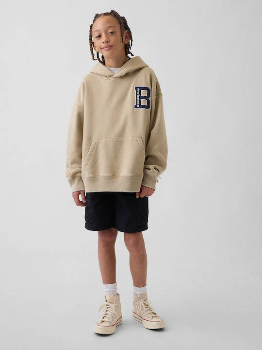 Kids Sweatshirt with Hood and Pockets Khaki