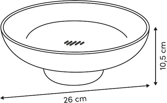 5Five Plastic Beige Fruit Bowl 26x26x10.5cm