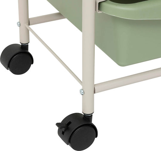 5Five Metallic Kitchen Trolley 6 Tiers Beige 40x34.5x82cm