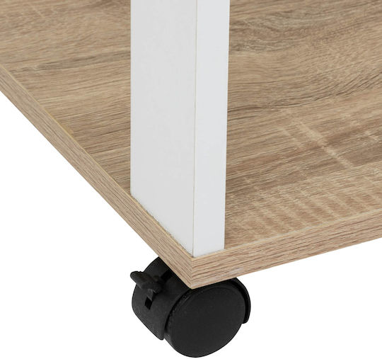 5Five Τρόλεϊ Κουζίνας Ξύλινο 6 Θέσεων Λευκό 76x39.5x85cm