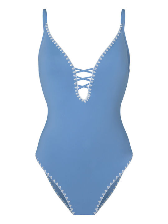 One Piece Swimsuit Light Blue