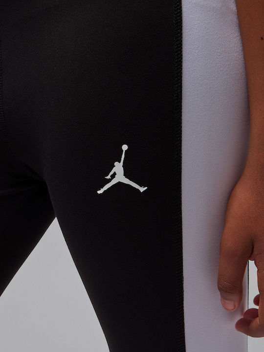 Kids Long Sports Leggings Dri-Fit White-Black