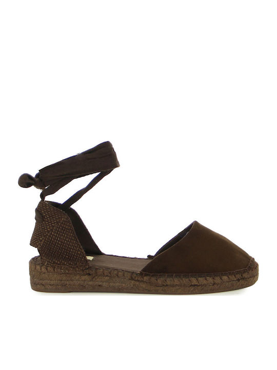 Fabric Women's Espadrilles in Brown Colour
