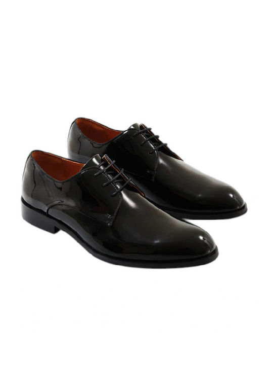 Sider Collection Мъжки Скарпини От Лакирана Кожа Черни