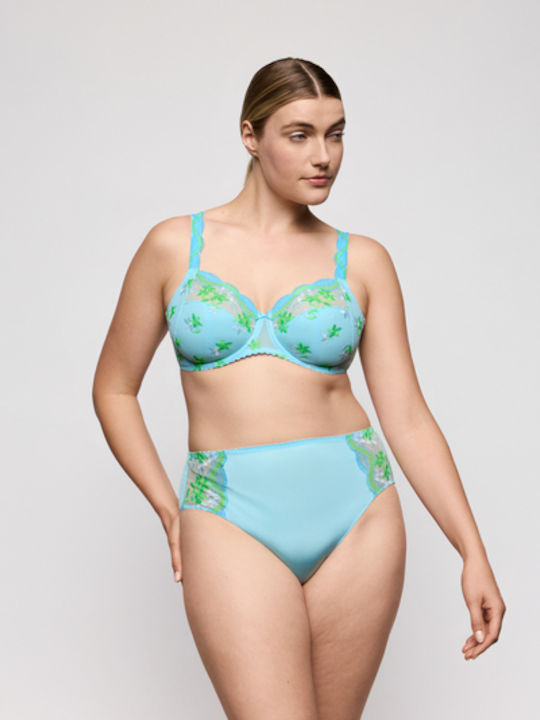 Light Blue Minimizer Bra Without Padding With Underwire