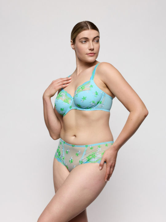 Light Blue Minimizer Bra Without Padding With Underwire