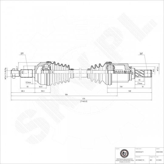 Halbachse Antrieb Mercedes-Benz Citan Renault Kangoo Kangoo Express Vorderseite Links A4153600115